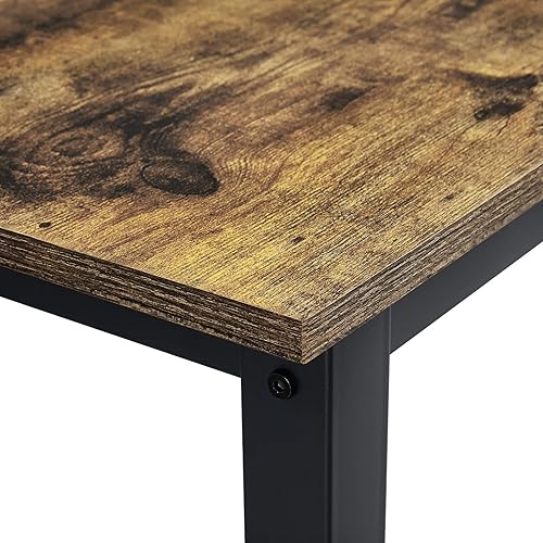 Miniatura 9 de Topeakmart Juego de mesa de cocina industrial, juego de mesa de comedor de 3 piezas con diseño que ahorra espacio, tubos de metal con recubrimiento