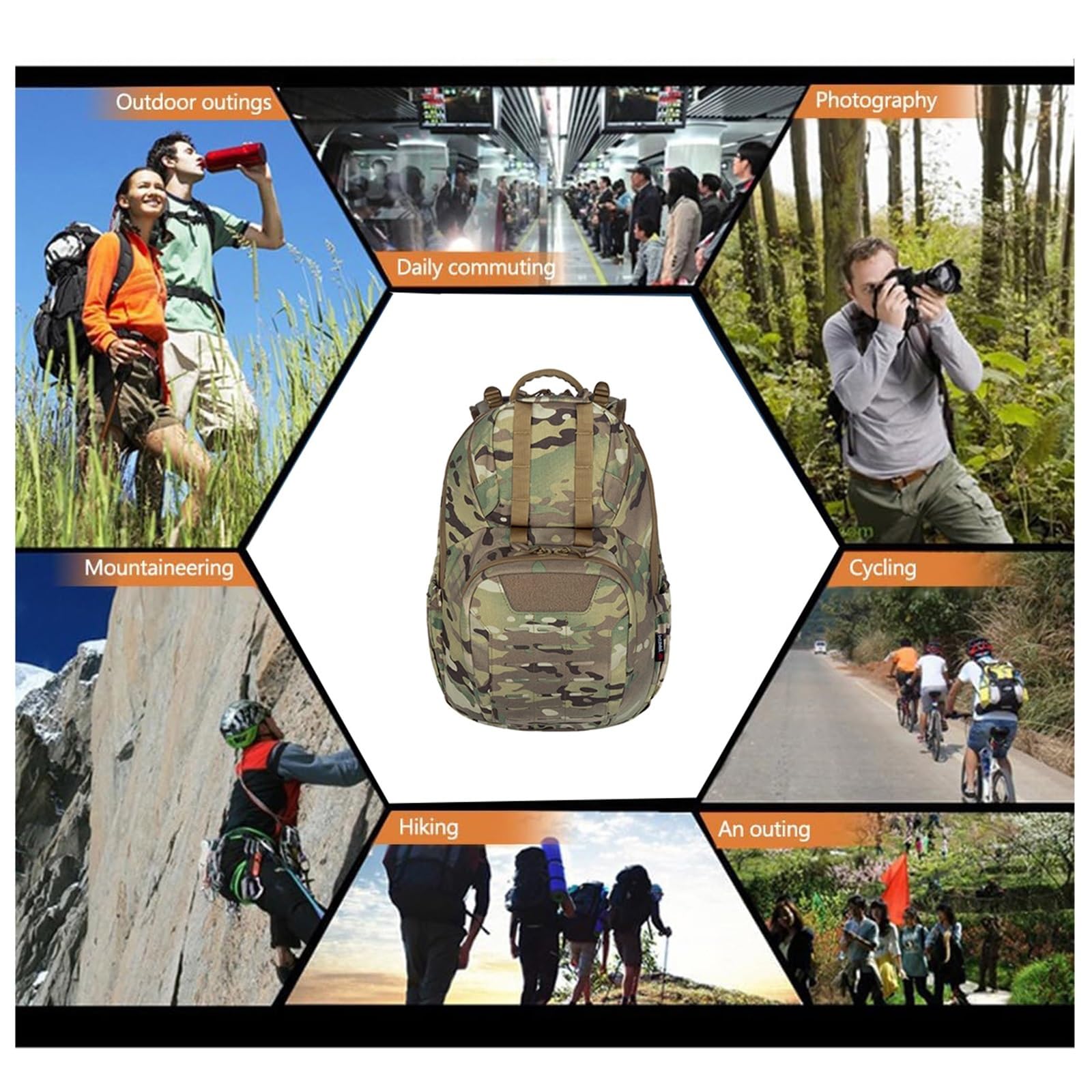 Bulk Knapsack Tactical, Wojskowy Duży 20-35L Taktyczny Wodoodporny Plecak Podróżny, Plecak Dzienny, Oddychająca Torba Podróżna Na Laptopa, Do Plecaków, Trekkingu, Jazdy Rowerze Rowerze(Khaki)