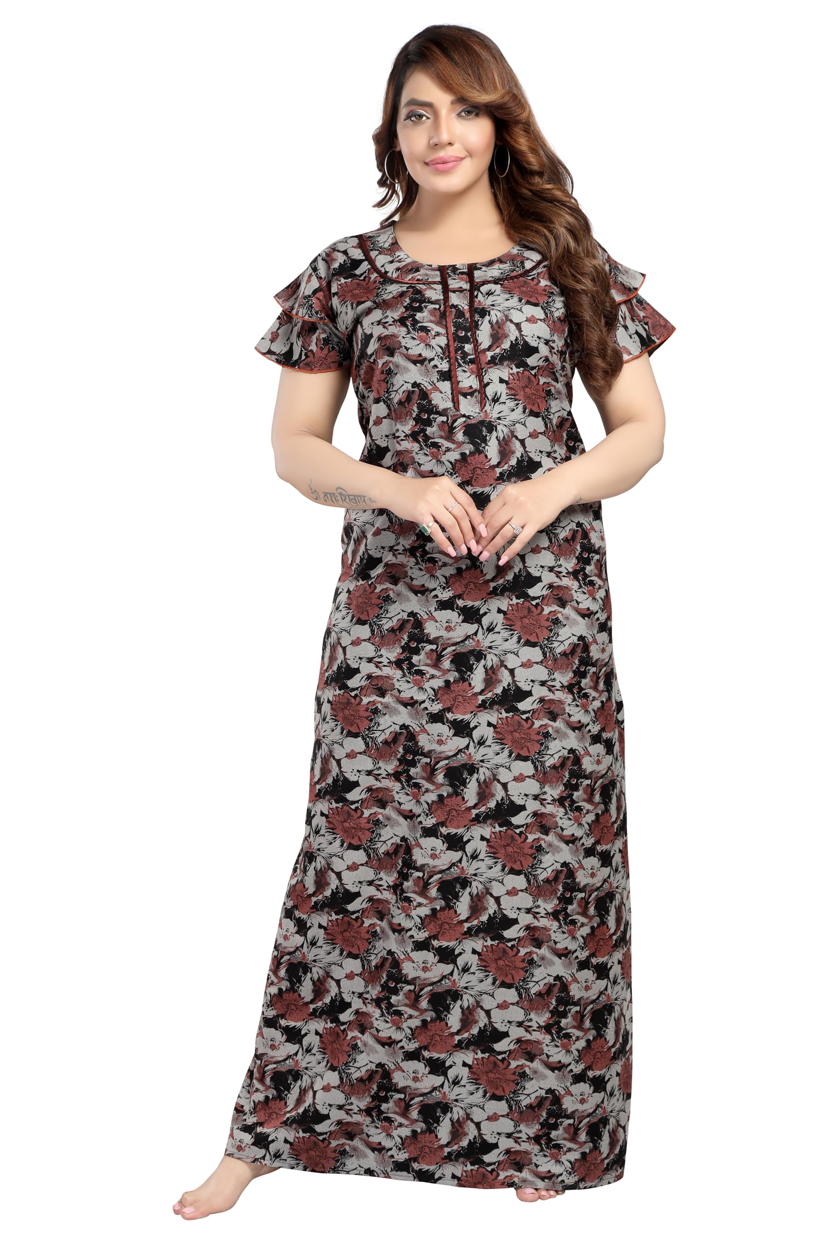 trundz Printed Alpine Nighty with Pocket(225)-picture-28