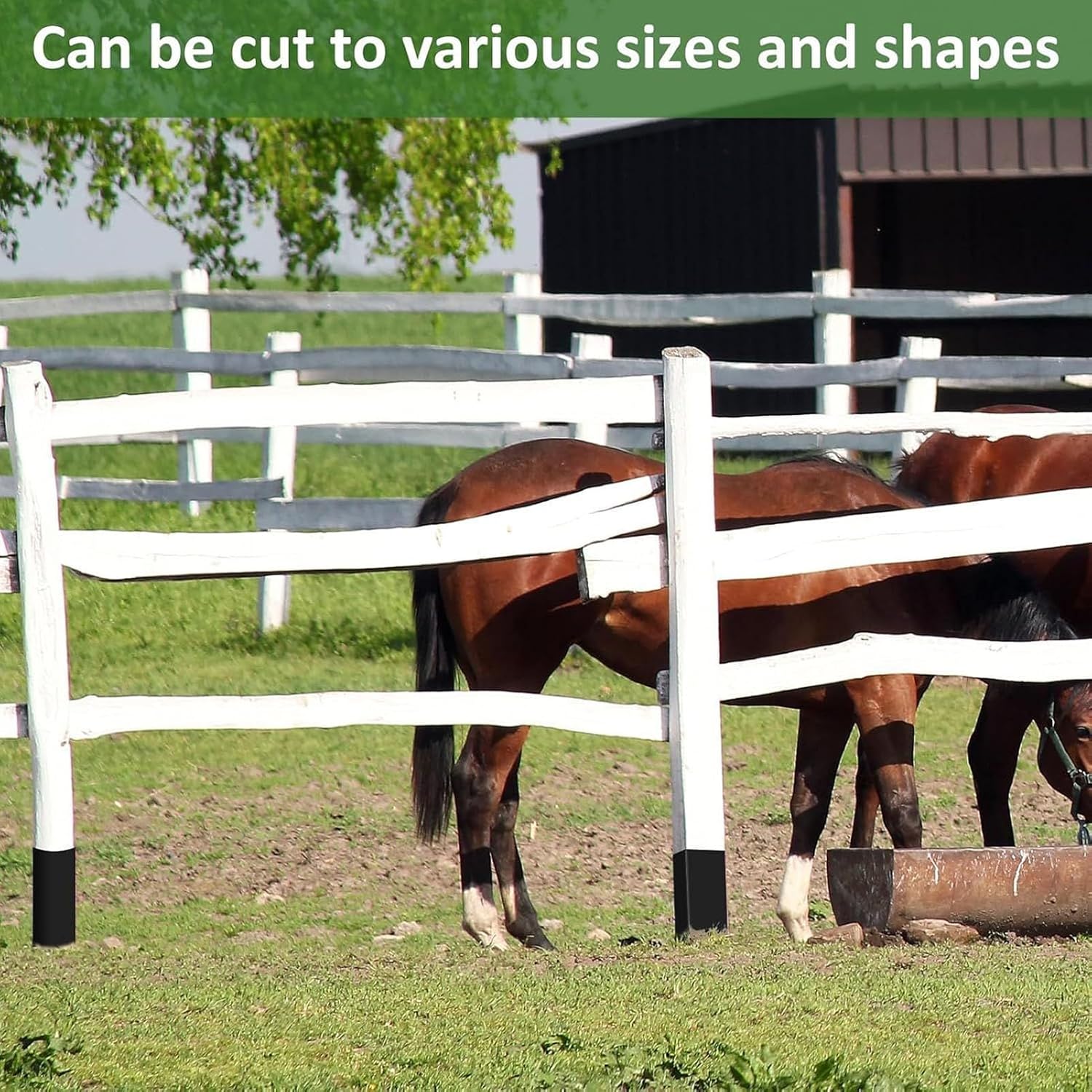 6pcs Fence after Protector Guard Black Wooden Fence Thumb Cover Self-Adhesive Post Wraps