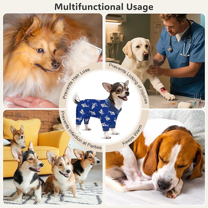 Pijamas para Perros Pequeños Glittme 4 Pack, Suaves y Elásticos miniatura 7