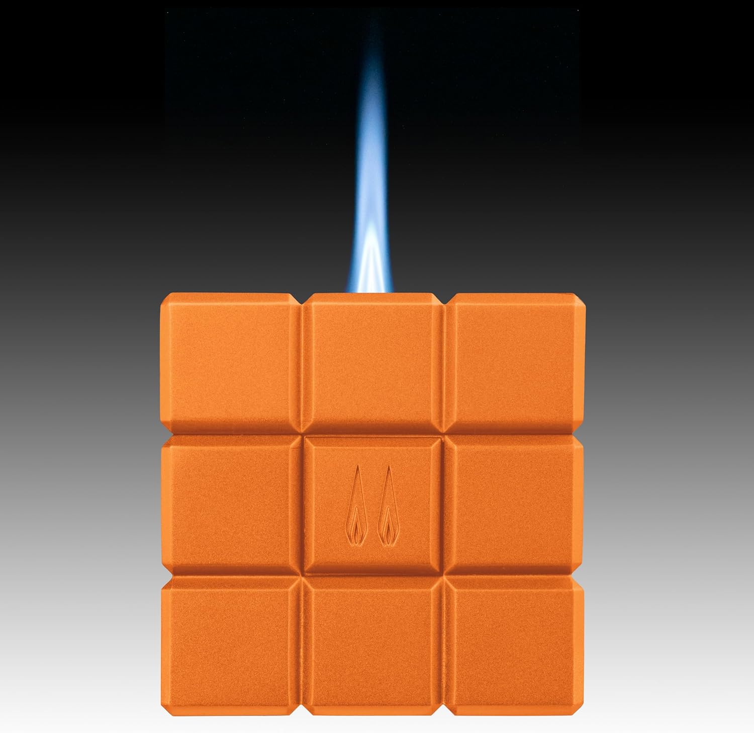 Colibri Heritage Cube Desk Torch + Soft Flame Lighter - Uses Butane Refill (Orange)