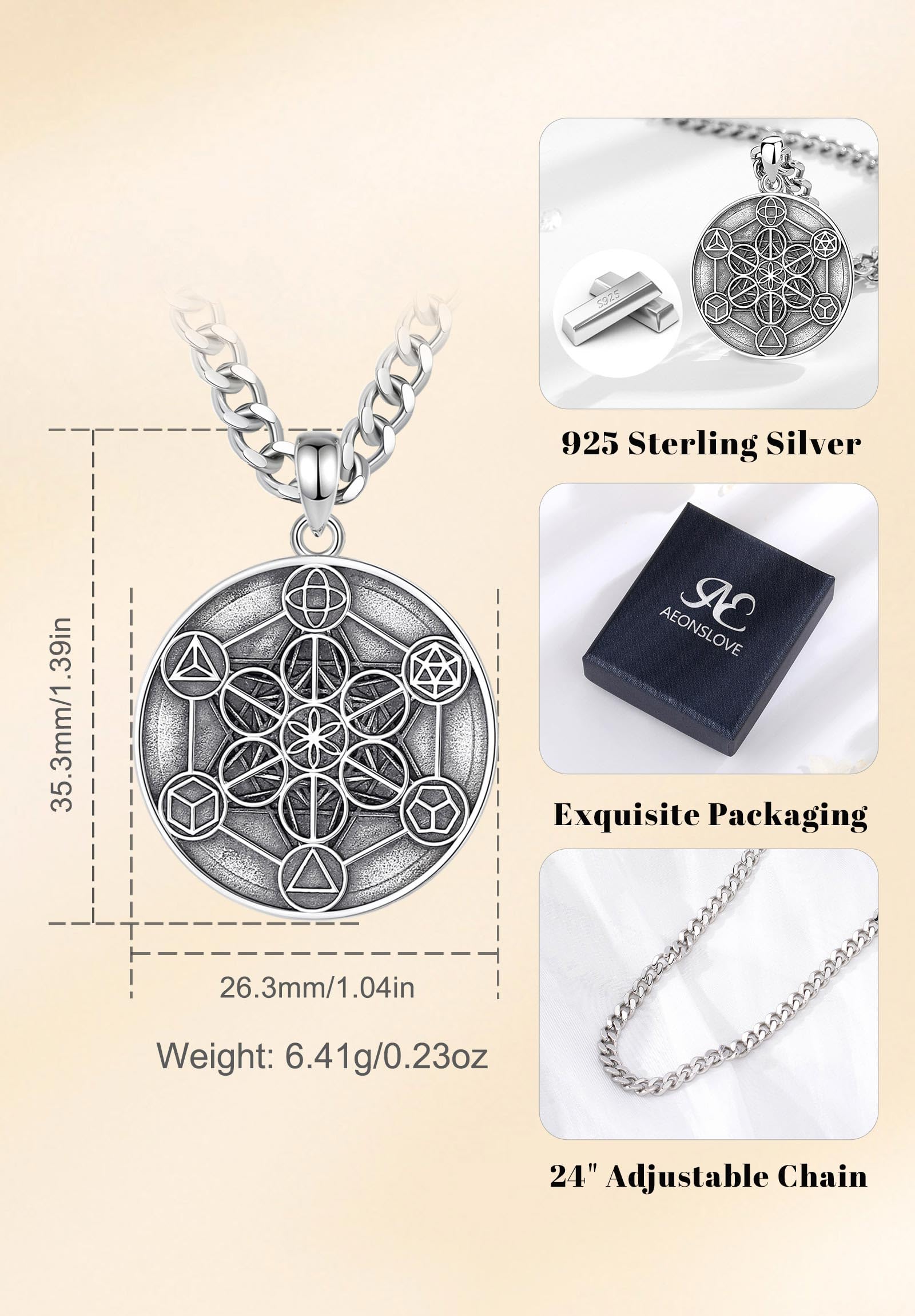AEONSLOVE Médaille Sceau des 7 Archanges Argent 925 pour Homme Femme, Collier Croix Chretienne Pendentif Saint Benoit/Saint Michel/Croix de Caravaca/Christophe, Bijoux Religieux