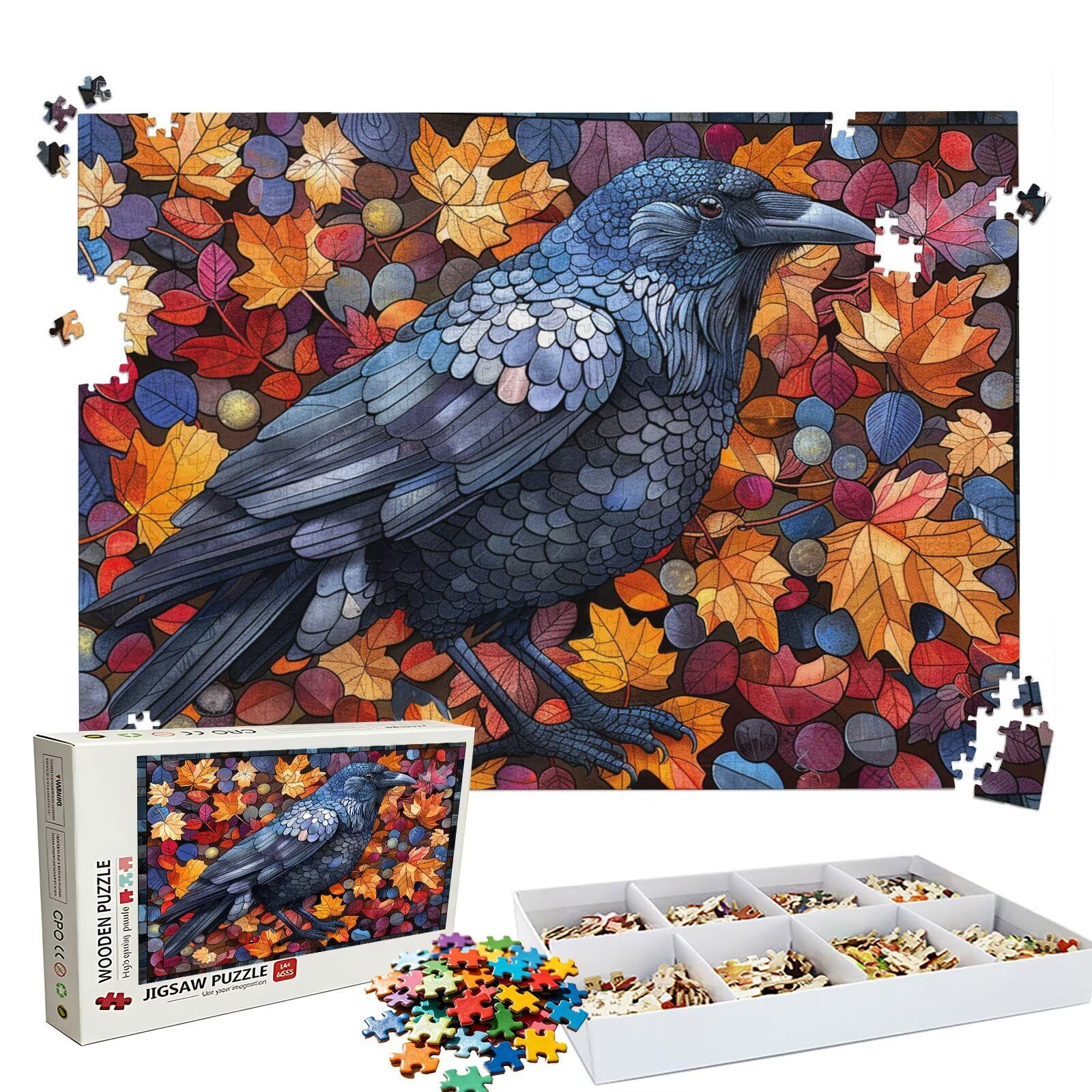 Puzzle 5000 elementów, 5000 elementów, dla dorosłych, zwierzęce, wrony, drewniane puzzle, zestaw "zrób to sam" dla dorosłych, gruby materiał i idealne uzębienia, powierzchnia bez odbić, puzzle dla
