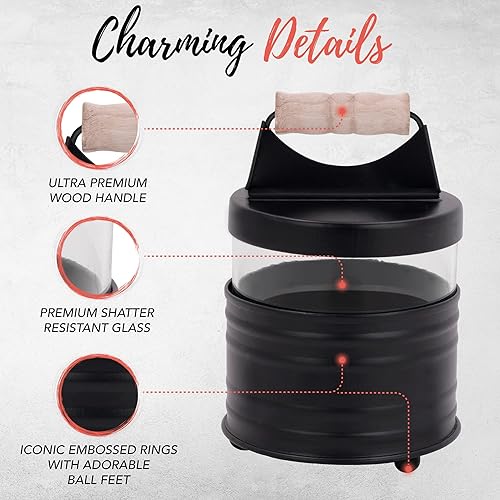 Miniatura 5 de Autumn Alley Juego de accesorios de baño rústicos, dispensador de jabón negro de granja, soporte para cepillos de dientes negro mate, 2 tarros de