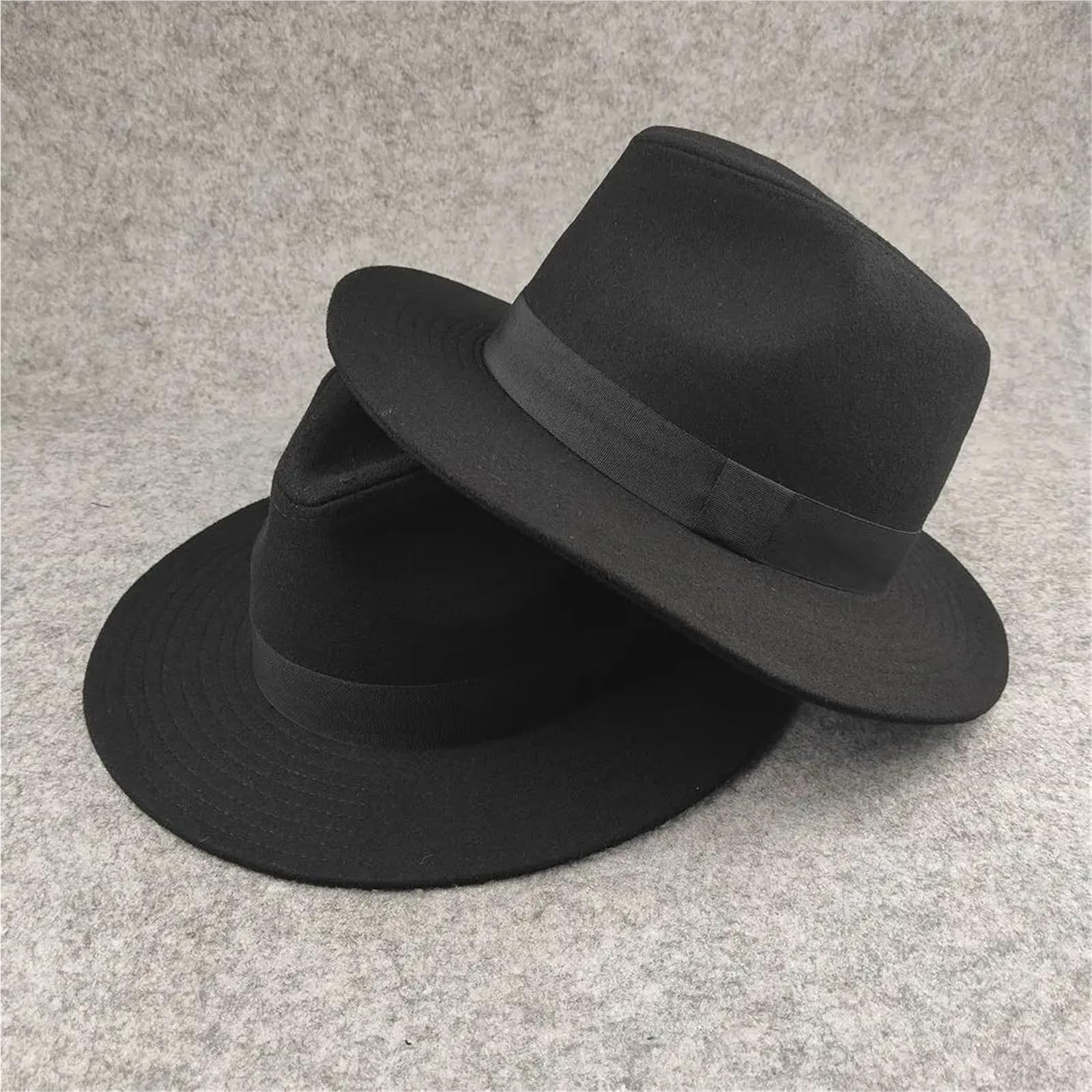 Sombrero de Copa Sombrero de copa talla grande Otoño Invierno hombres sombreros Formal boda decorar gorra negra para Una Gala