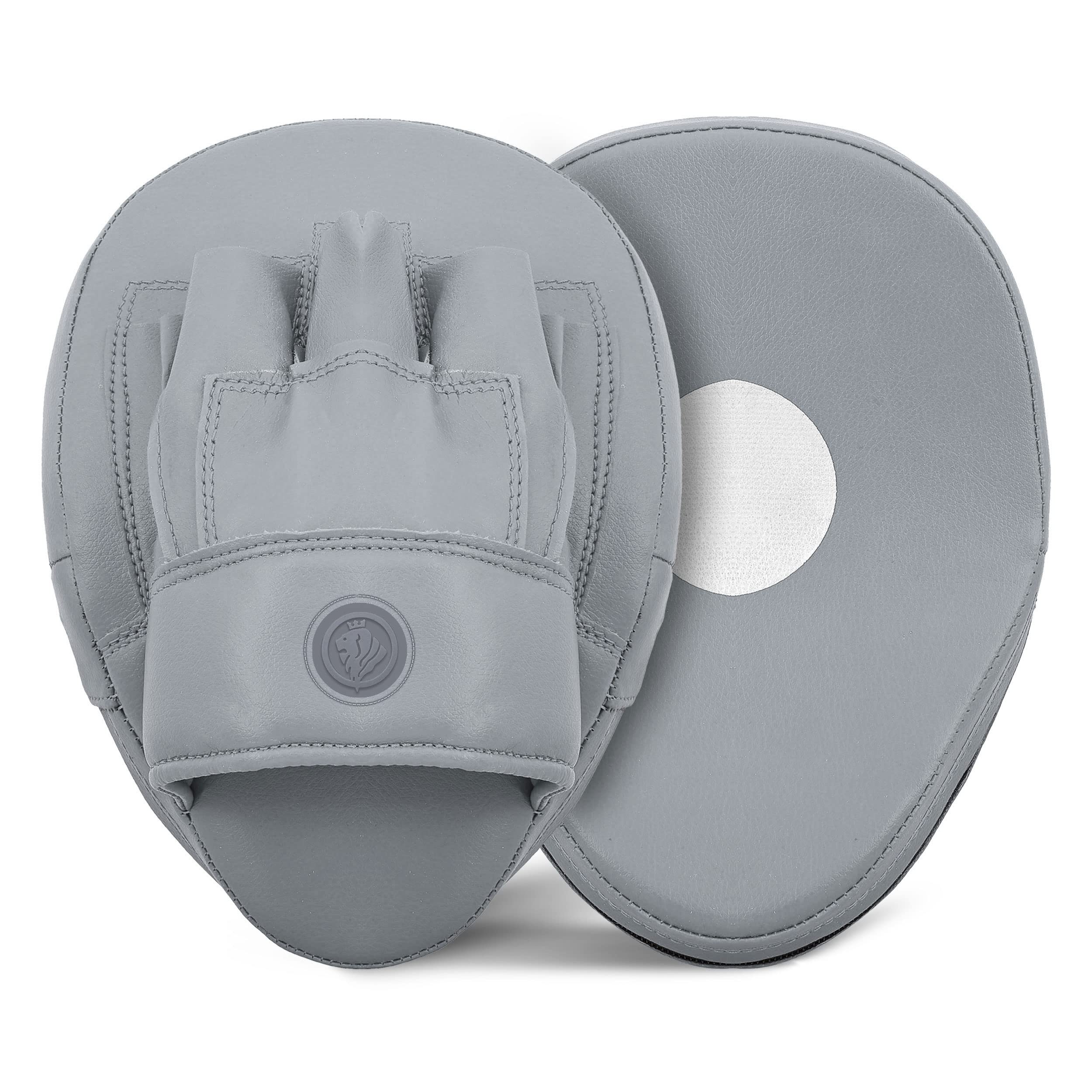 Lions Target Focus Pads - Martial Arts Punching Training Hand Punch Mitts (Classic Grey)
