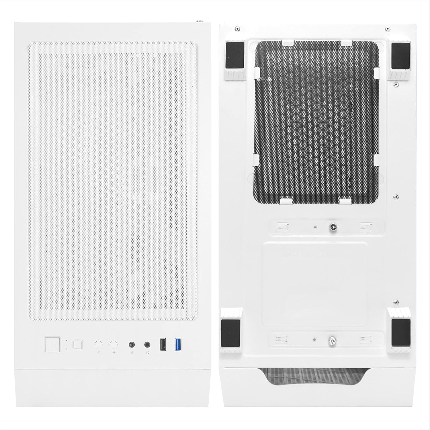 Top panel view of the Noua Diamond C112 PC case, showing front I/O ports and dust filter.