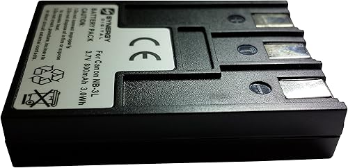 Miniatura 8 de Synergy - Batería para cámara digital Canon IXY 30A (li-ion, 3,7 V, 800 mAh) Ultra Hi-Capacity, compatible con Canon NB-3L