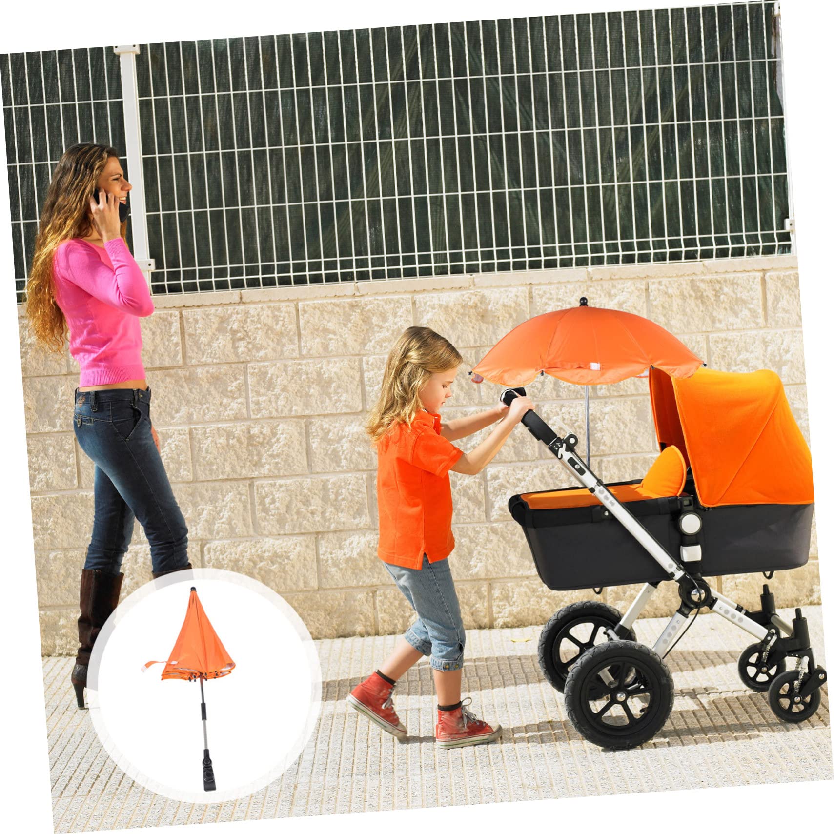 2stücke Kinderwagen Regenschirm Mit Uv-schutz Verstellbarer Wasserdichter Sonnenschutz Für Kinderwagen Robuste Langlebige Bauweise Für Sommer Und Regen