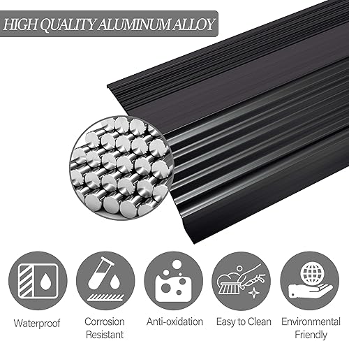 Miniatura 2 de Tira de transición de piso, tira de umbral de transición de piso de aluminio, adecuada para altura de umbral de menos de 1.5 pulgadas, rampas de