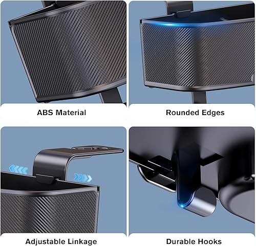 Miniatura 6 de Soporte para reposacabezas de automóvil para asiento trasero, organizador para almacenamiento de aperitivos multicolgante con ganchos fuertes para