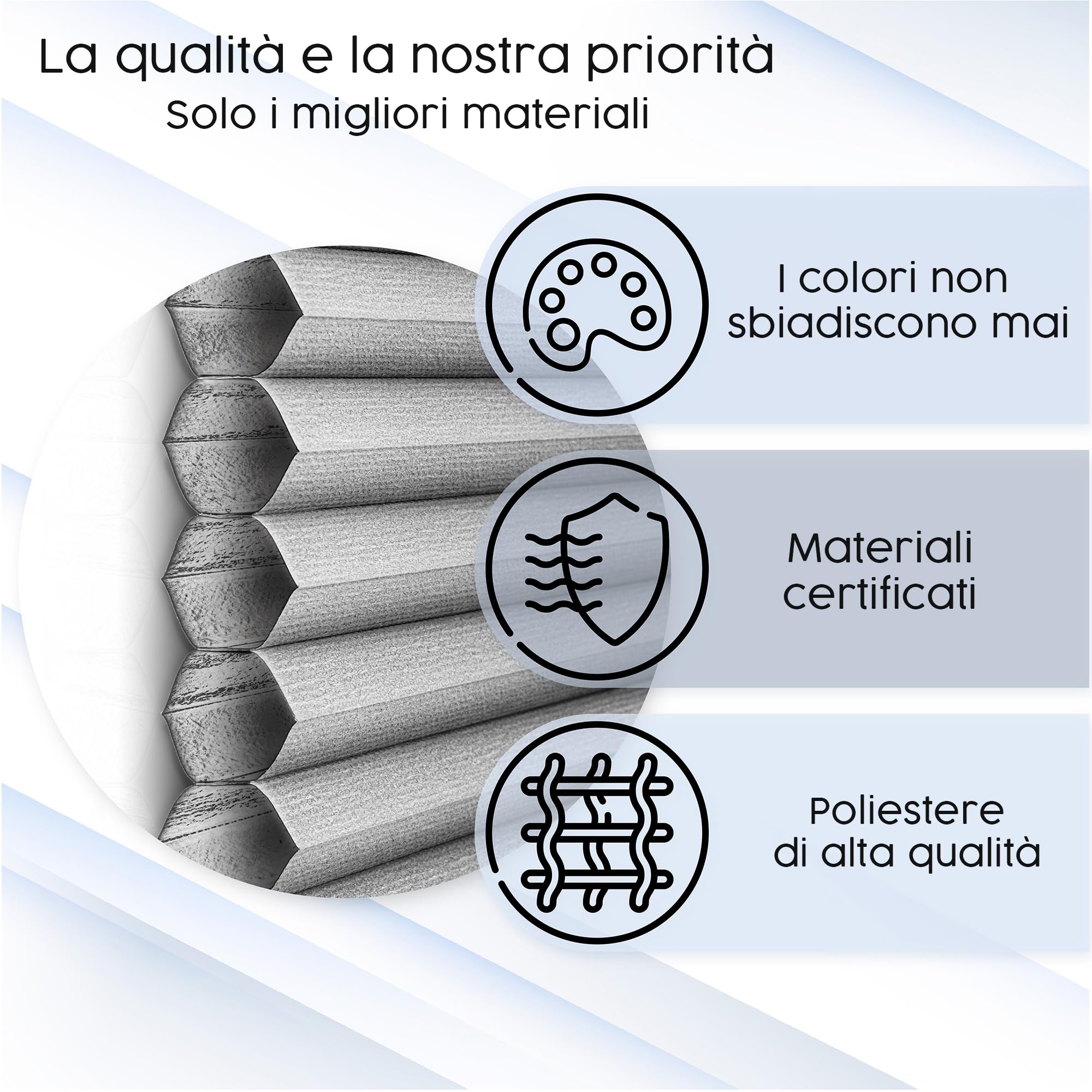 Concept Crystal® Tenda plissettata a nido d'ape PERSONALIZZATA CON FORATURA – Realizzata su misura – 6 diversi colori – Tende termiche oscuranti a nido d'ape per finestre (Altezza da 50 cm a 149 cm)