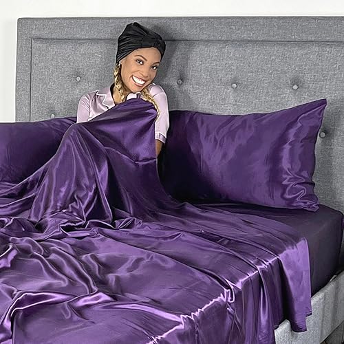 Miniatura 9 de Mulberry Park - Sábana encimera matrimonial de seda de morera 100 % pura, de 22 momme 6A, transpirable, ultrasuave, certificado Oeko-Tex, color gris