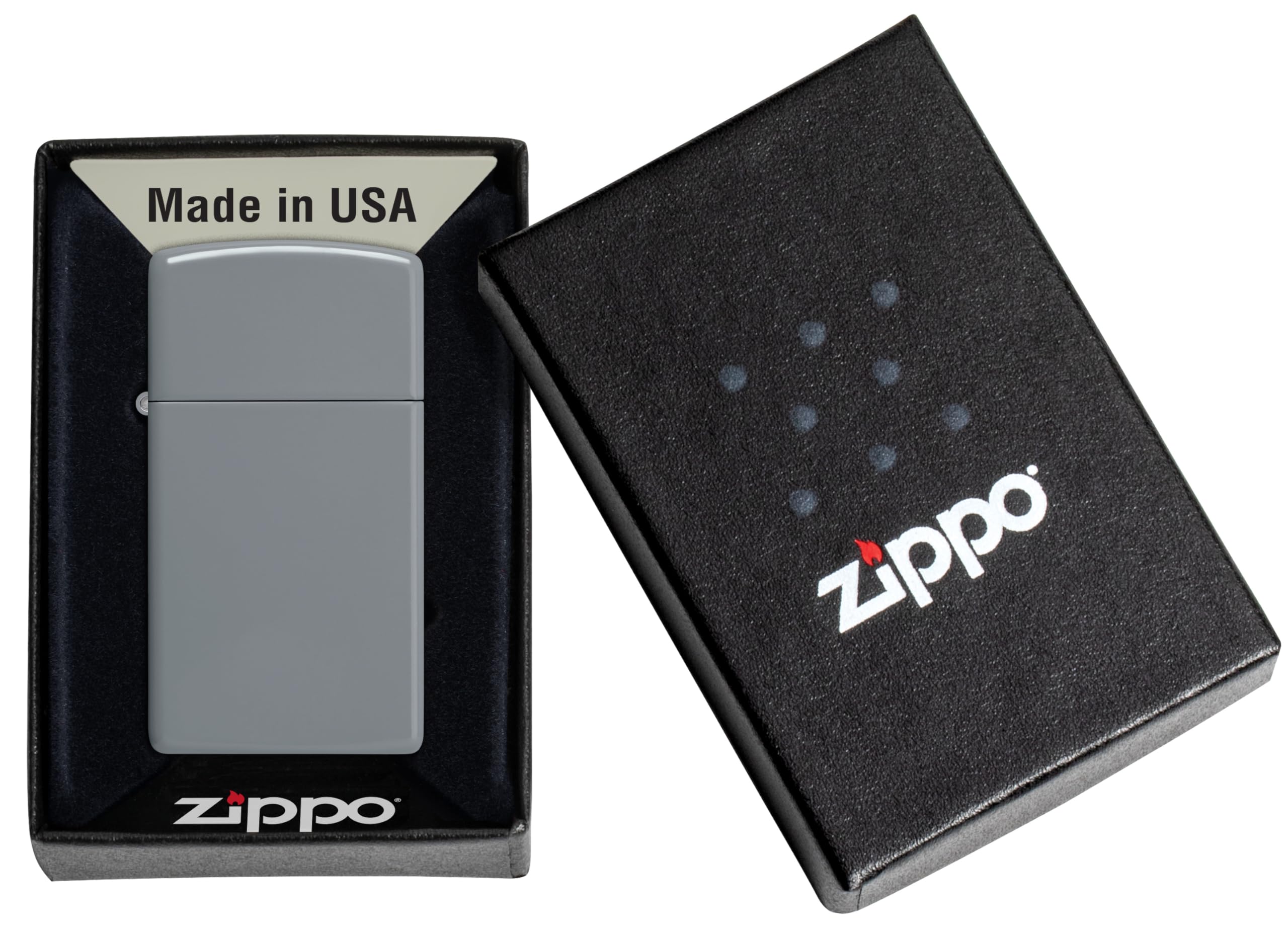 Zippo Accendino, Slim Grigio piatto, 1 x 3,5 x 5,5 cm