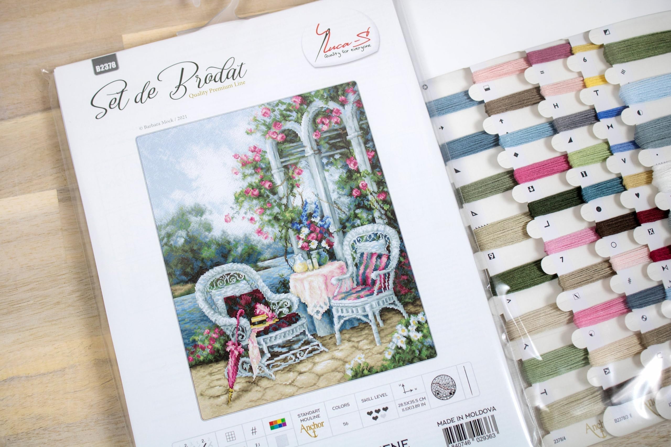 Kit Point De Croix Luca-S Les Cupcakes (12x12cm) - Toile Aida 18ct, Avec Diagramme Et Cerceau