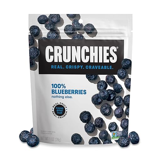 Crunchies Frutas liofilizadas, frutas crujientes 100% naturales, sin OMG y kosher, paquetes de aperitivos de frutas liofilizadas resellables,