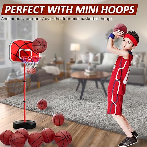 Miniatura 5 de Juego de mini pelotas de baloncesto a granel, pequeñas y suaves, baloncesto pequeño de PVC para colocar sobre la puerta, juegos de aro de