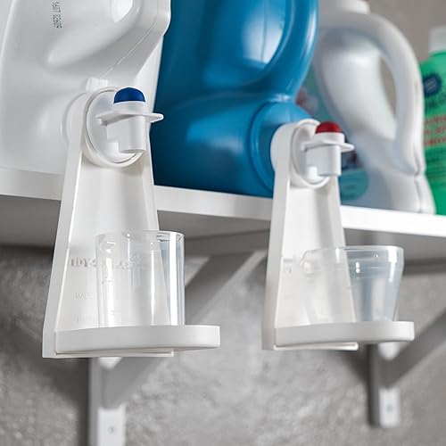 Tidy Cup - Soporte para taza de detergente para ropa, receptor de goteo de detergente, soporte para vasos de suavizante de tela, cuarto de