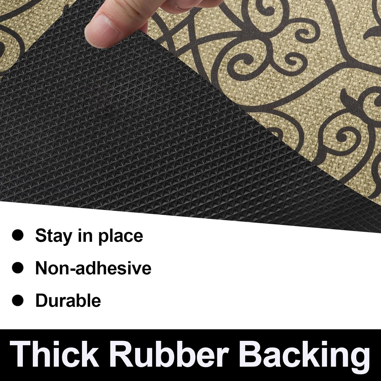 AiBOB Waterproof Under Sink Mat, Absorbent Quick Dry Sink Liners Protect Cabinets, Durable Shelf Liners, Slip Resistant and Non-Adhesive, 24X68, Black/Brown
