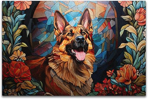 Miniatura 9 de V VIBEPY Tapete impreso de pastor alemán, tapete de pastor alemán de Navidad, 24 x 16 pulgadas, 30 x 18 pulgadas, regalo para amante del pastor