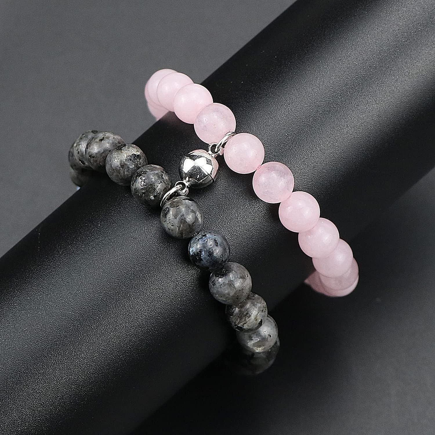 free-space Couple Magnetic Attraction Bracelets Sets for 2 Nature Stone Beaded Crown Matching Distance Relationship Bracelets for Him Her - Image 4
