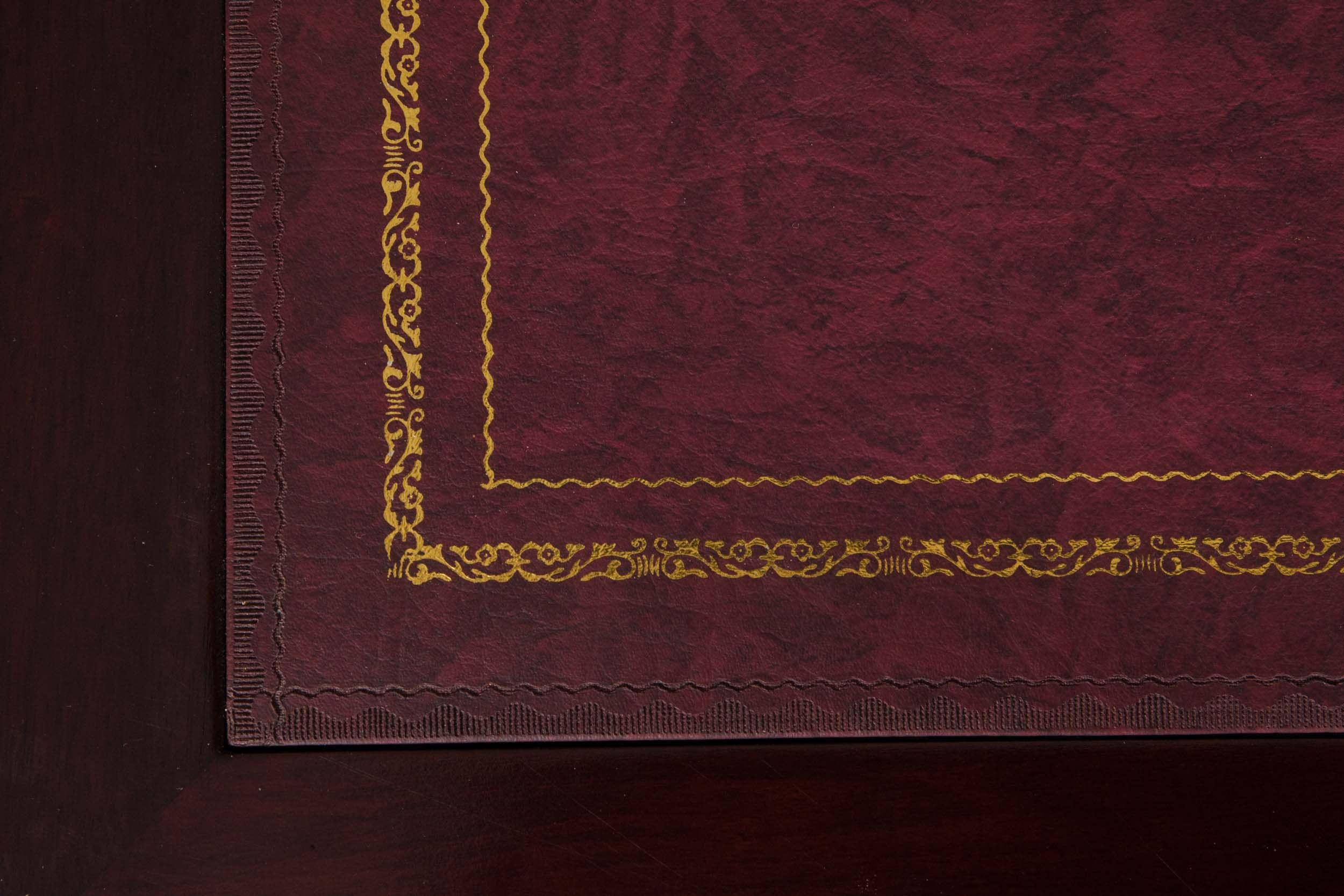 Biscottini Scrittoio vintage in pelle L126,5xPR65,5xH75,5 - Scrittoio antico in legno - Scrivanie classiche - Scrivania - Tavolino salotto - Scrivania salvaspazio