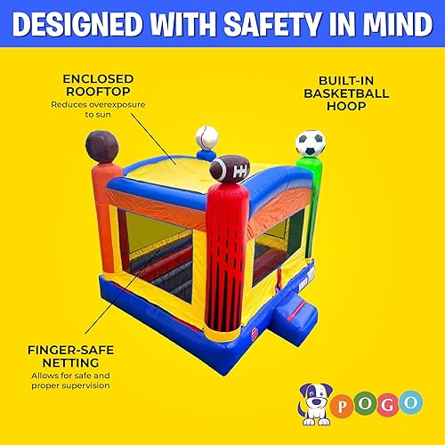 Miniatura 5 de Crossover Rainbow Sports - Casa inflable de rebote  13 x 12 x 13 pies  Gran unidad inflable de castillo para niños  Casa de rebote de fiesta al aire