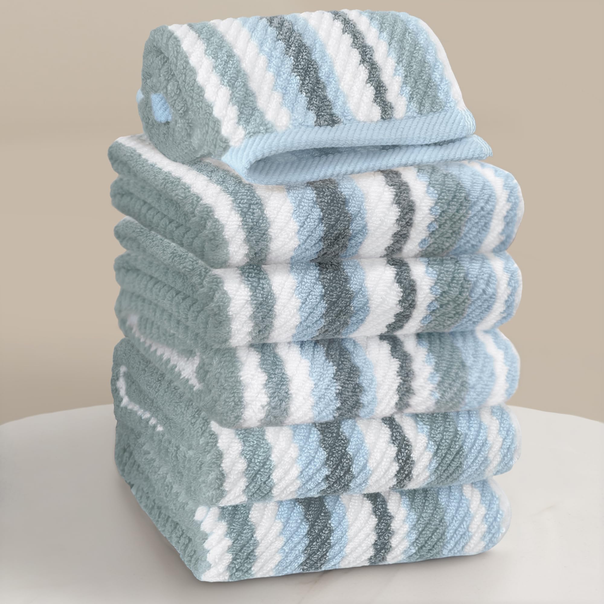 VOOVA & MOVAS Gray Beige Bath Towel Set - Soft & Absorbent -19