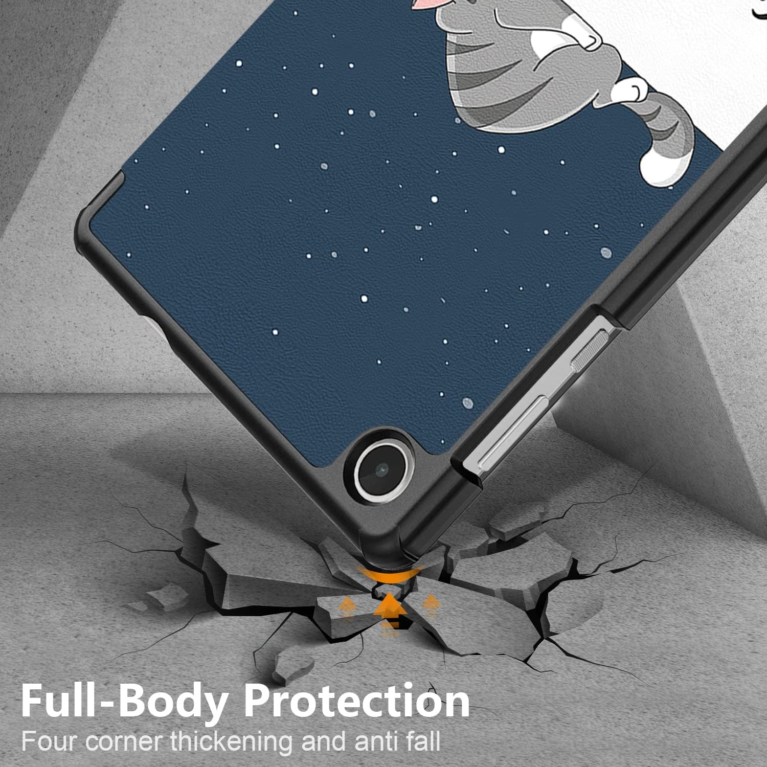Gylint Case for Lenovo Tab M8 4th Gen 2023, Folding Folio Ultra-Thin PU Leather Stand Case Cover for Lenovo Tab M8 4th Gen TB-300FU Lazy Cat image 4