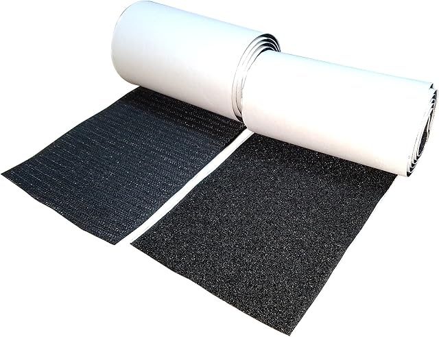 10CM Wide(Appro 4") 1 Meter Long Self Adhestive Hook and Loop Strips Set with Super Sticky Glue Nylon Fabric Fastener Black