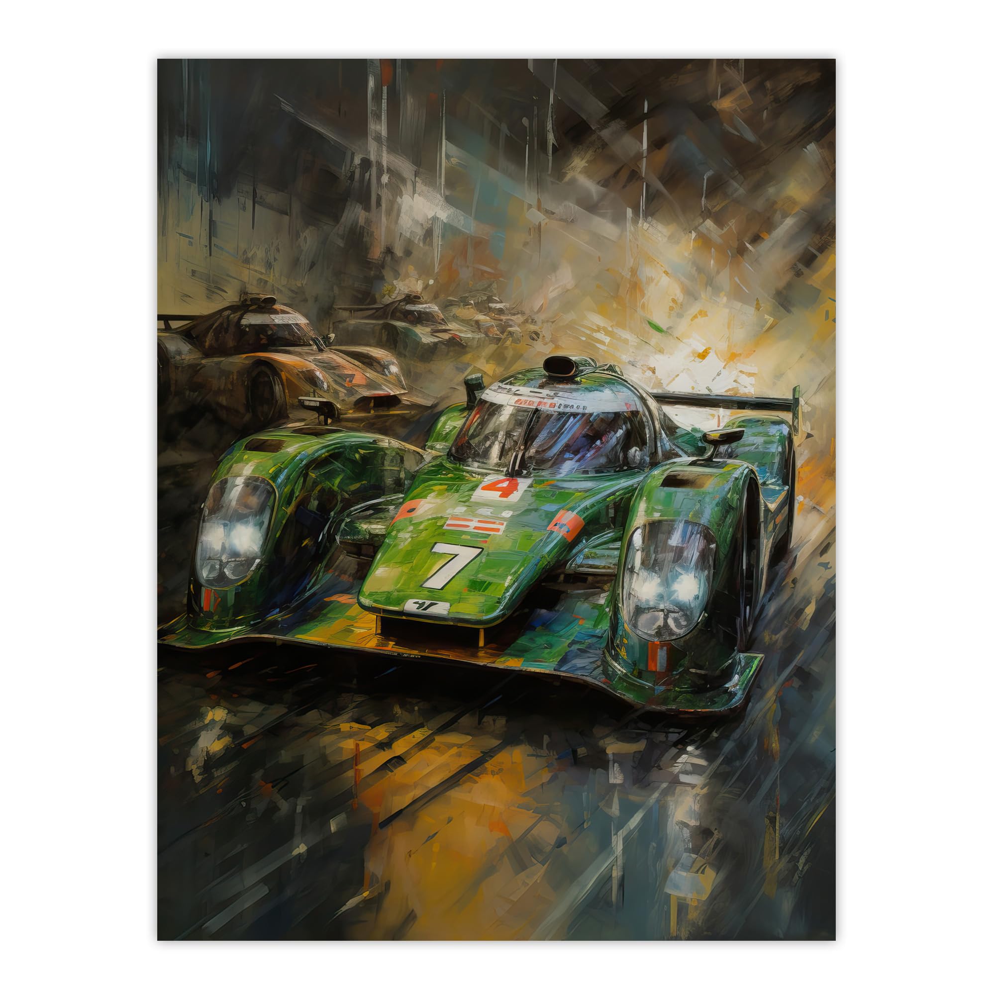 Artery8 Futuristic Motorsport F1 Car British Racing Green Concept Sports Car Artwork Man Cave Unframed Wall Art Print Poster Home Decor Premium