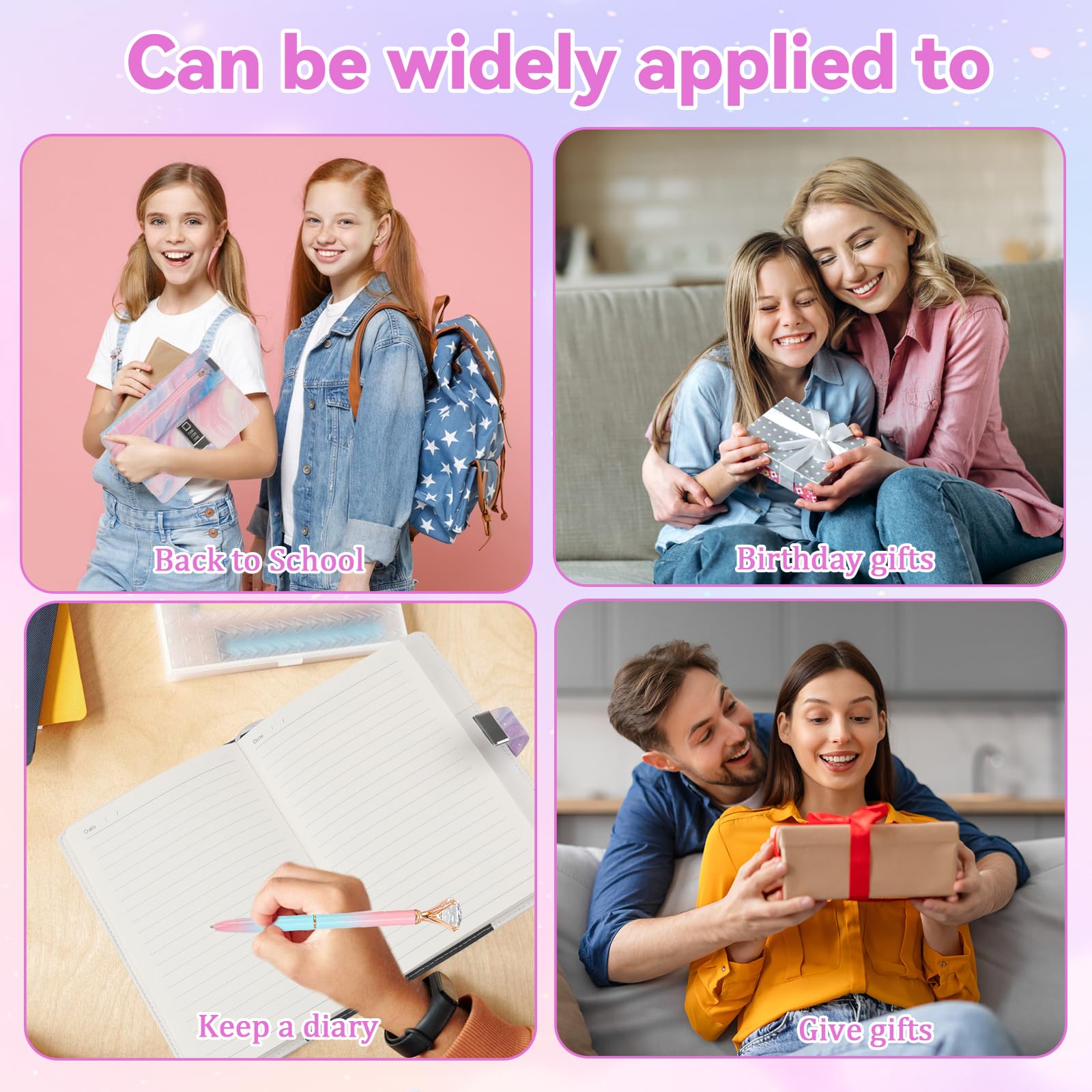 Journal intime avec cadenas pour fille 8-13 ans - Carnet secret avec code