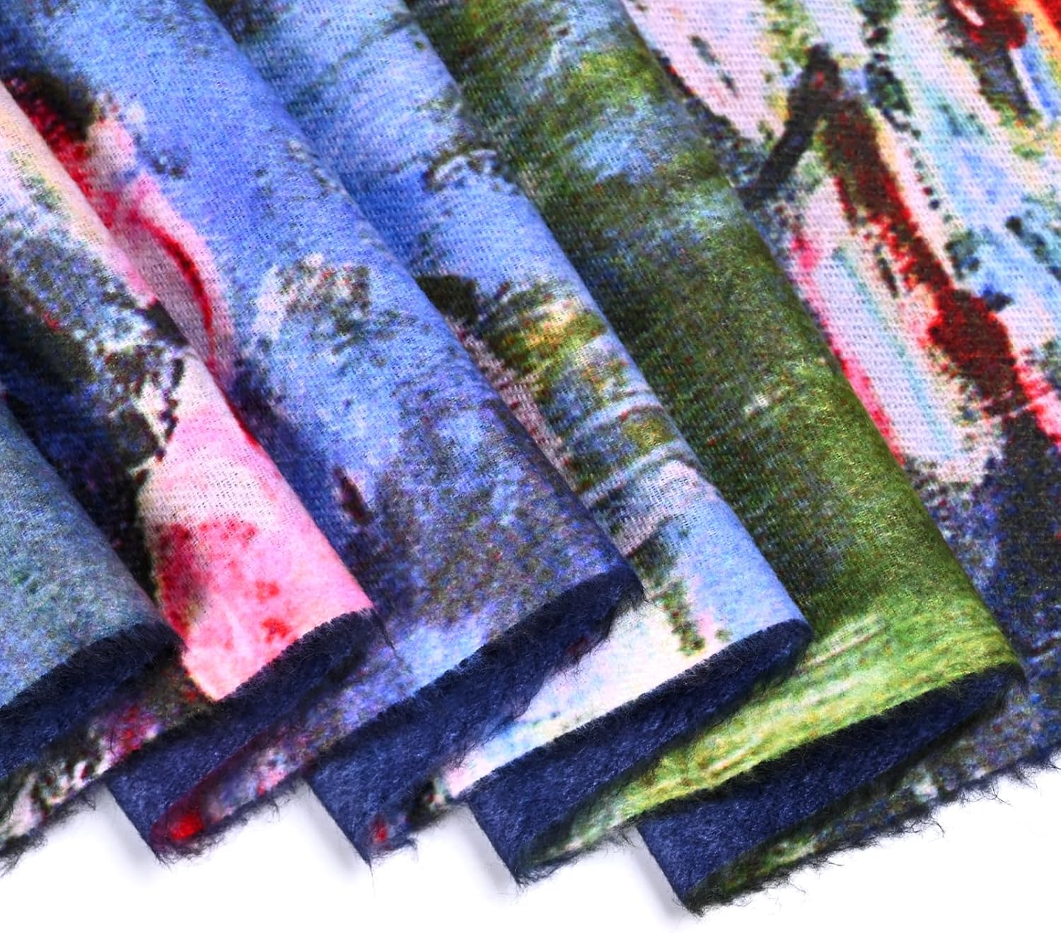 FINIZO Soft Cashmere Feel Scarf for Women Large Shawl Wrap Van Gogh Monet Art Print Scarf - Image 5