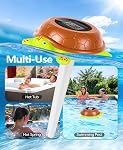 PoolLeader 2026 Solar Digital Pool Thermometer with Rope | Backlit LCD Display for Easy Read at Night | ±0.5℉ High Accuracy, 10s Fast Response | Turtle Pool Temperature Thermometer for Hot Tub, Spa