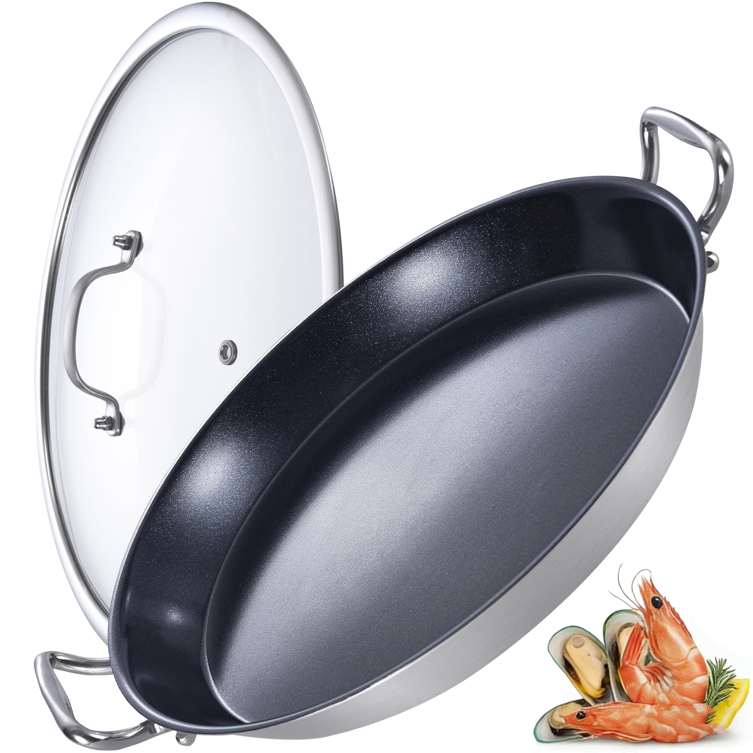 LOLYKITCH Paella Pan - 16 Inch Nonstick -11