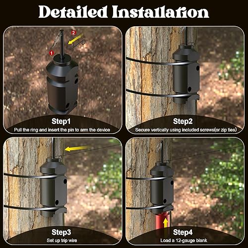Miniatura 10 de REMFLY Alarma de viaje perimetral dispositivo de alarma de viaje de calibre 12 sistema de seguridad de advertencia temprana para acampar y seguridad