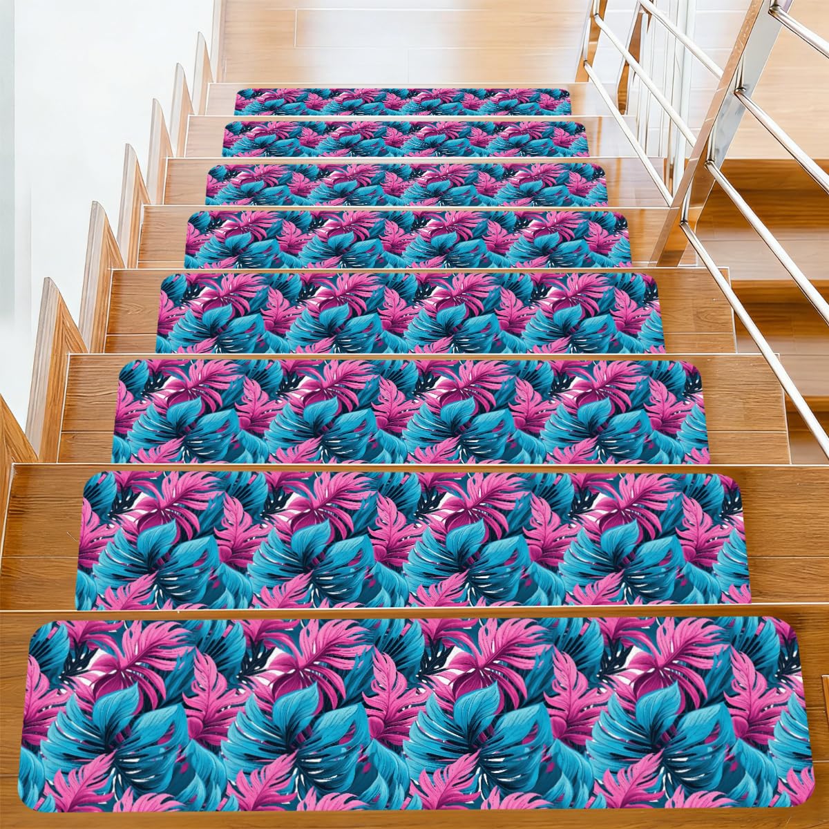 Alfombrillas antideslizantes escaleras Mexpekil autoadhesivas de 76 x 20 cm anticaídas