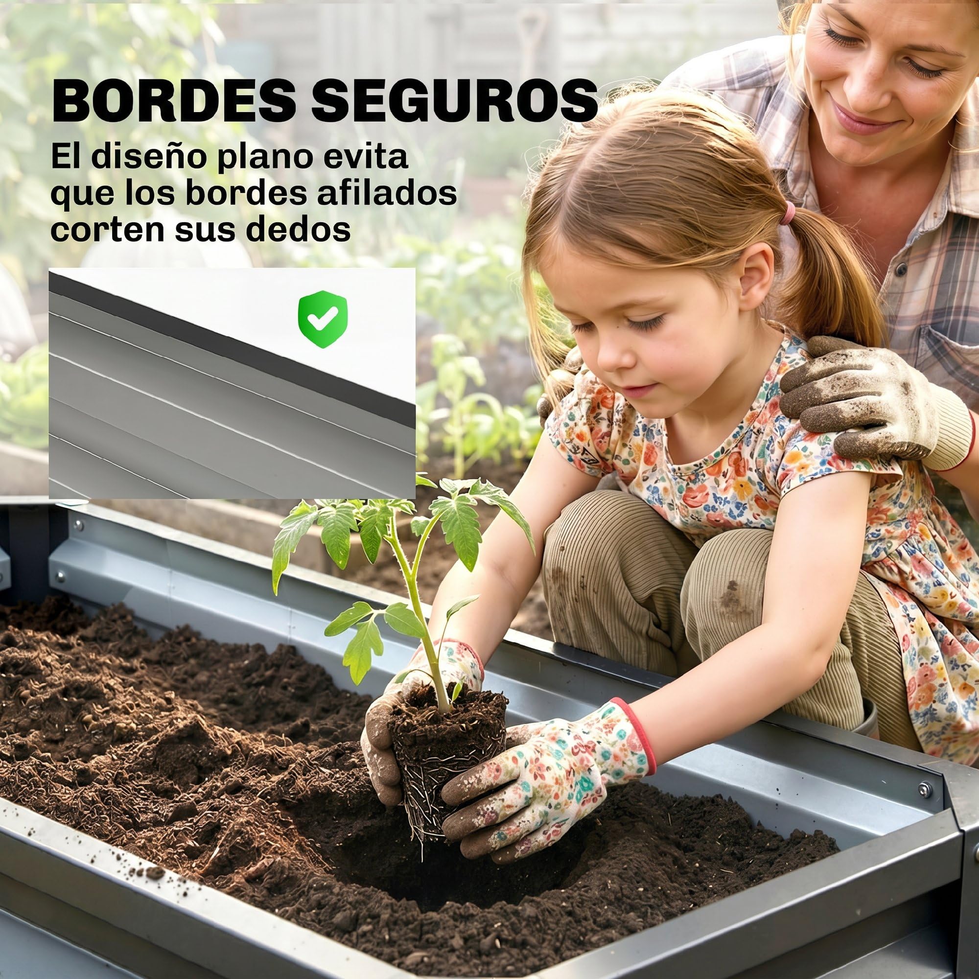 Outsunny Juego de 2 Jardineras Exterior Grandes 110x50x30 cm Gris | Acero Galvanizado, Huertos Urbanos, Maceteros Exterior Elevados, para Plantas, Flores, Resistente a la Intemperie