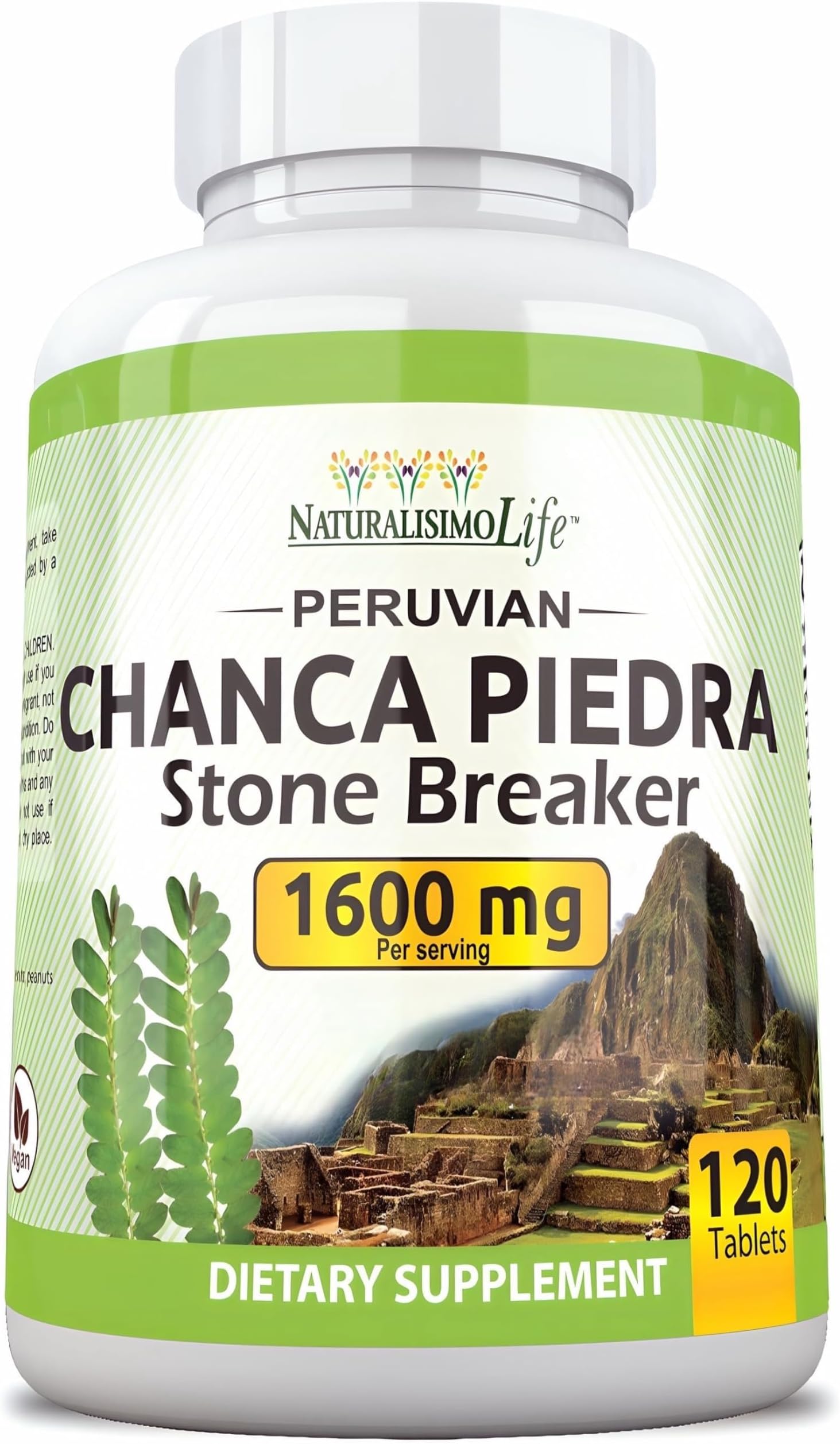 NaturalisimoLife Chanca Piedra 800MG per Tablet - 120 Tablets Kidney Stone Crusher Gallbladder Support Peruvian Chanca Piedra Made in The USA