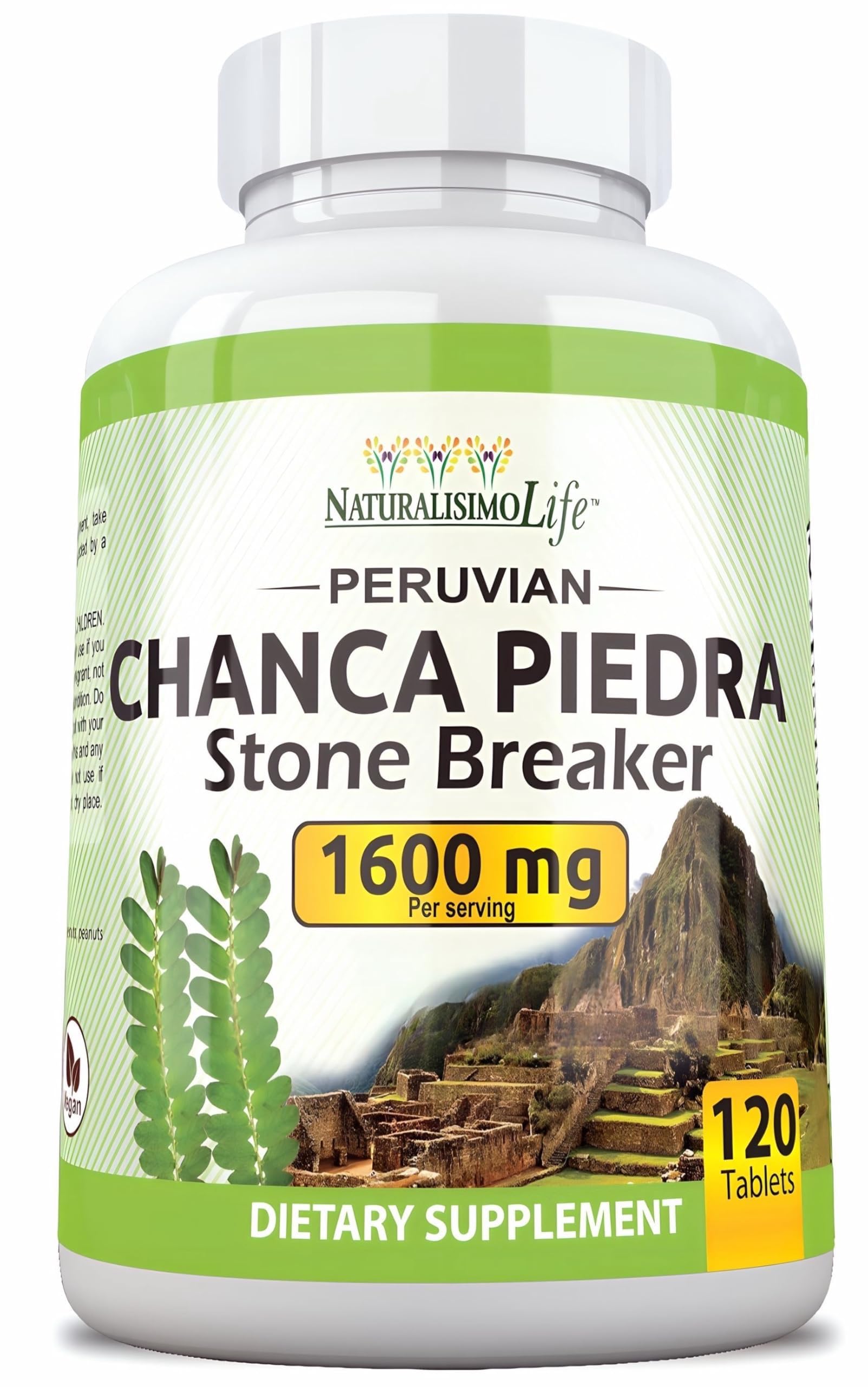 NaturalisimoLife Chanca Piedra 1600 mg per Serving – 120 Tablets - Peruvian Chanca Piedra