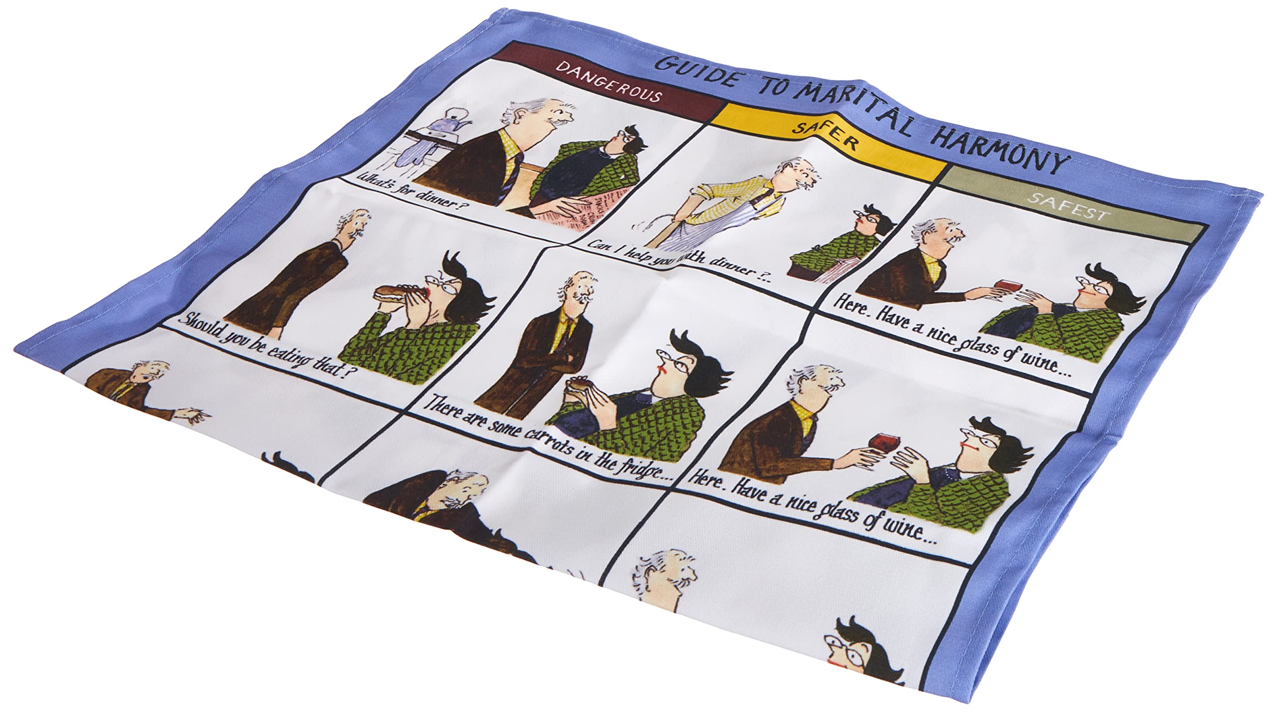 Tottering By Gently Printed Cotton Linen Humourous Tea Towel - Guide To Marital Harmony by Tottering By Gently
