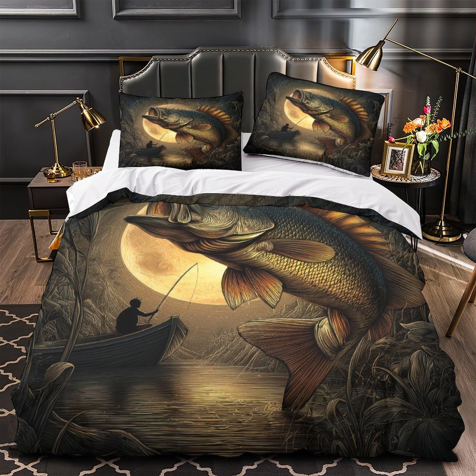 Parure de lit agneaux impression 3D confort premium en microfibre king size