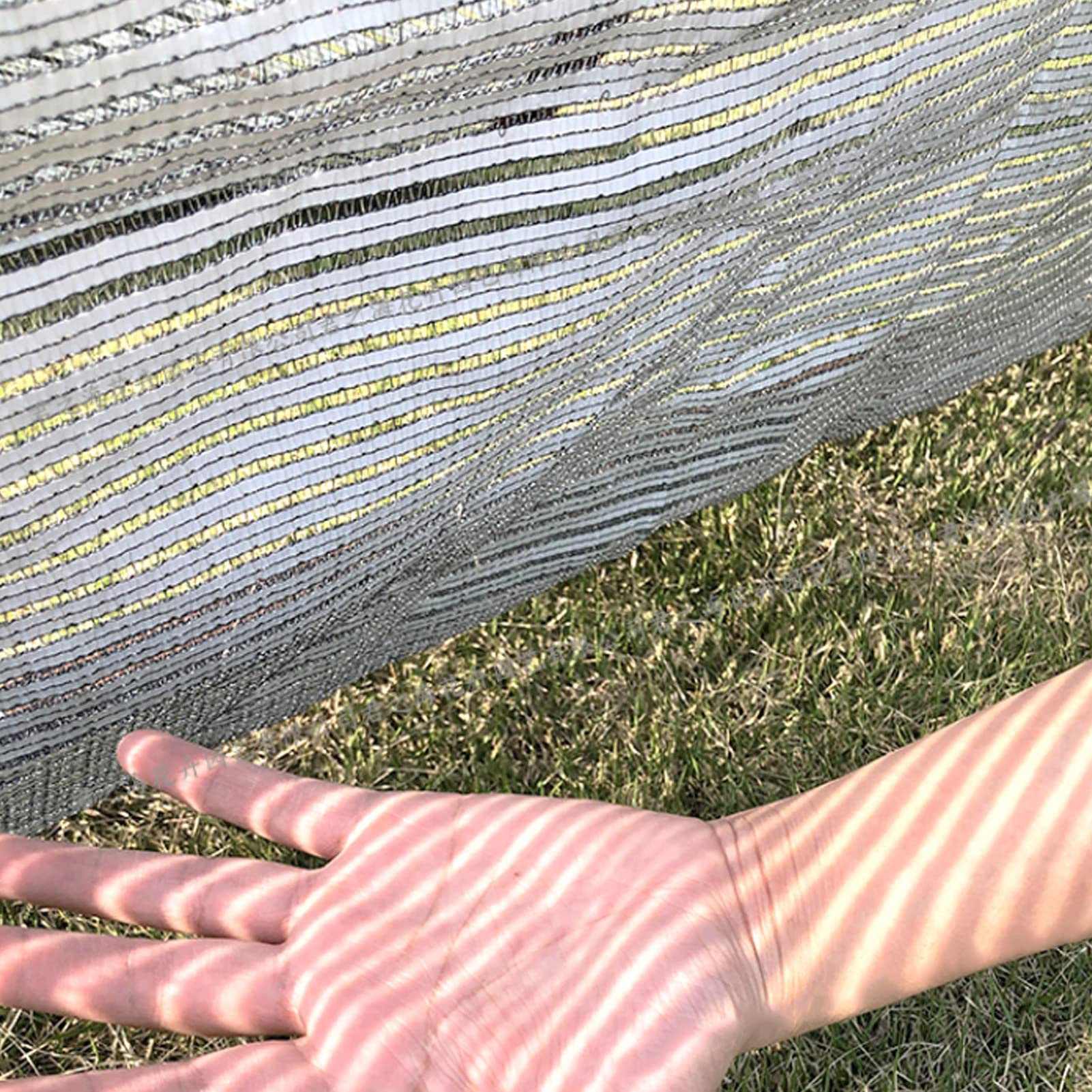 Odblaskowa siatka przeciwsłoneczna do szklarni i balkonów, 75% ochrony przed promieniowaniem UV, HDPE, aluminiowa rama, 8 x 8 m, tkanina przeciwsłoneczna do ogrodnictwa na zewnątrz i pielęgnacji