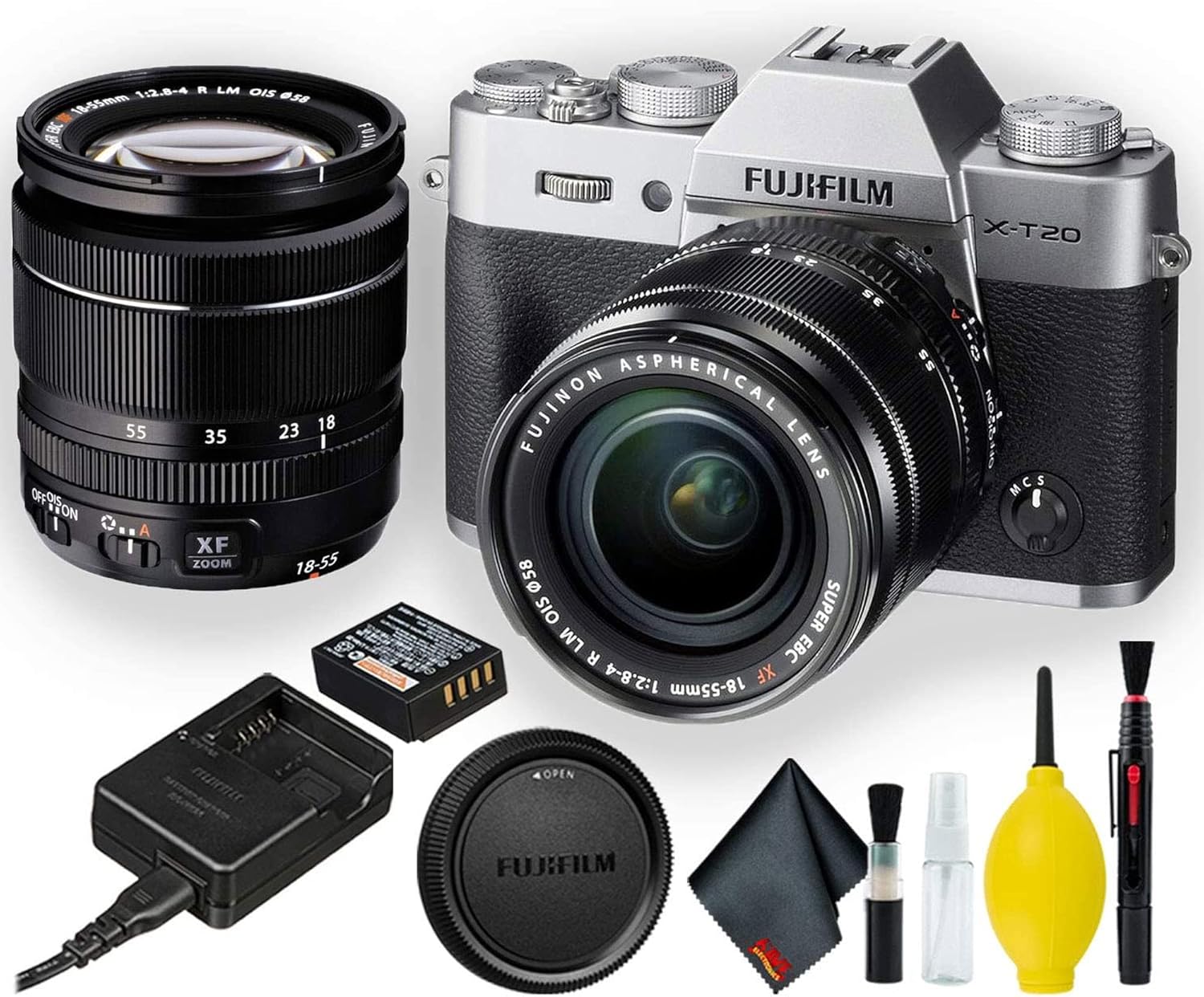 FUJIFILM XT20 Mirrorless Digital Camera with 1855mm Lens (Silver) 16542622