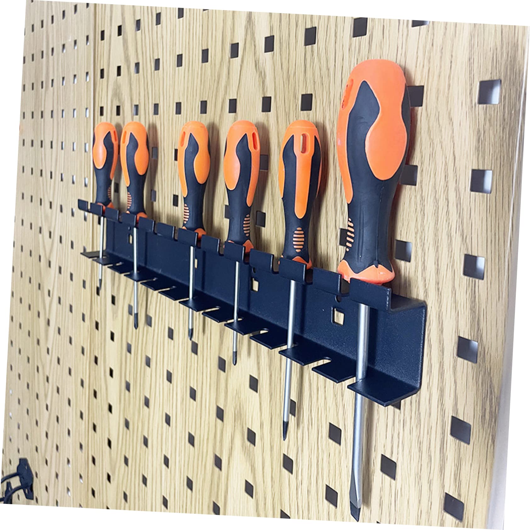 Unomor Pegboard Tool Organizer Storage Garage Organization Wall Bracket to Hold Screw Driver Screwdriver Pegboard Accessories for Garage Organizer Hand Wrench Organizer Carbon Steel Black