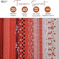 Vista 3 de Telas Jelly Roll para Acolchado en Liquidación 40 Tiras de 2.5" x 44" Paquetes de Tiras de Algodón – Tela Perfecta para Acolchado para Coser