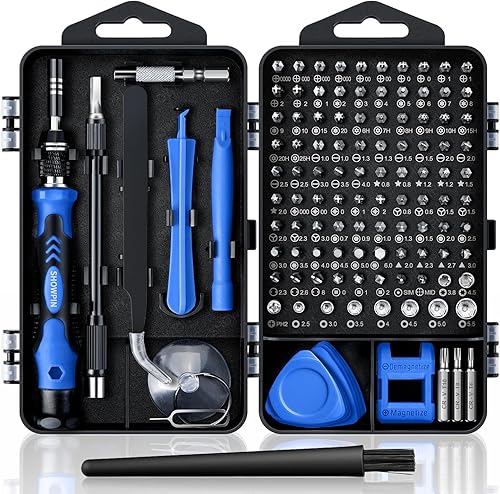 Miniatura 1 de SHOWPIN Juego de destornilladores de precisión para electrónica kit de herramientas de reparación de computadora con 101 puntas - Kit de