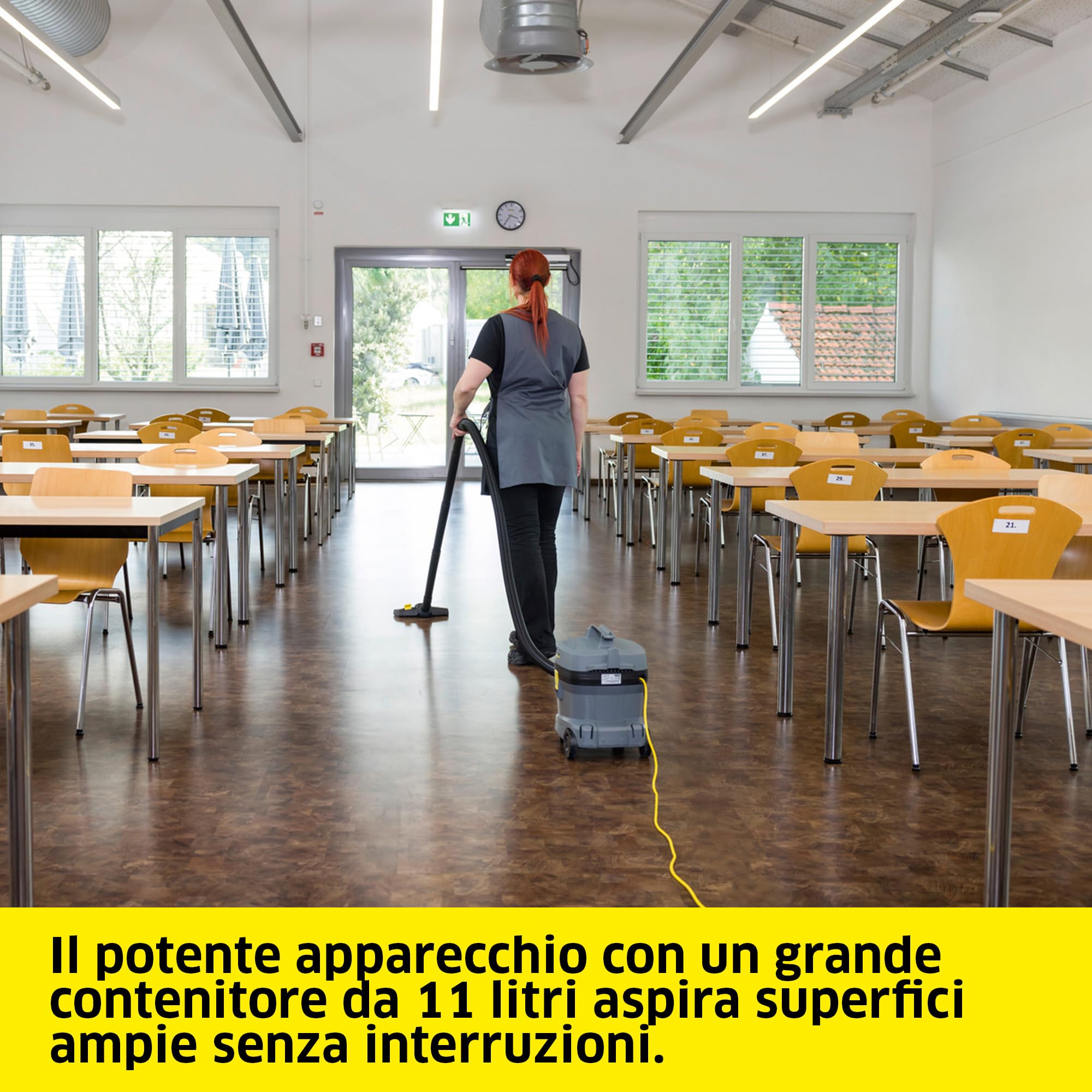 KÄRCHER aspirapolvere professionale T 11/1 Classic, 11 l, 850 W, 61 dB(A), 3,9 kg, 7,5 m, cestello filtro permanente
