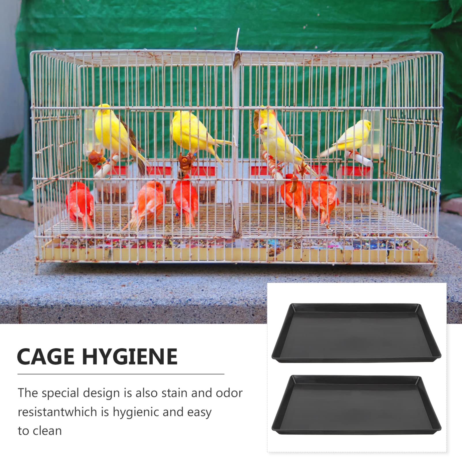 Vassoio Per Gabbia Cane 2 Pezzi in Plastica Nero 17X13 Pollici Resistente Antiperdite Facile Da Pulire Per Uso Domestico